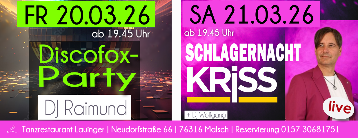 Tanzen und Feiern im Lauinger in Malsch Tanzen und Feiern im Lauinger in Malsch
