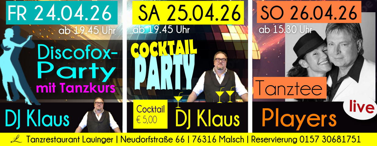 Tanzen und Feiern im Lauinger in Malsch